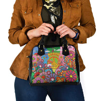 Hippie Peace Love Shoulder Handbag Colorful Style - Wonder Print Shop