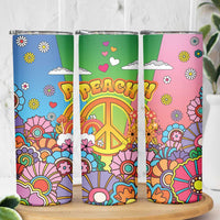 Hippie Peace Love Skinny Tumbler Colorful Style - Wonder Print Shop
