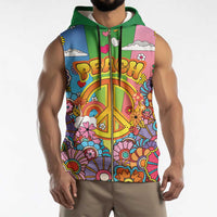 Hippie Peace Love Sleeveless Zip Hoodie Colorful Style - Wonder Print Shop