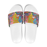 Hippie Peace Love Slide Sandals Colorful Style - Wonder Print Shop