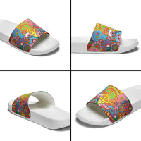 Hippie Peace Love Slide Sandals Colorful Style - Wonder Print Shop