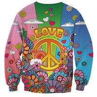 Hippie Peace Love Sweatshirt Colorful Style - Wonder Print Shop