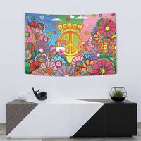 Hippie Peace Love Tapestry Colorful Style - Wonder Print Shop