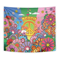 Hippie Peace Love Tapestry Colorful Style - Wonder Print Shop