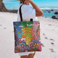 Hippie Peace Love Tote Bag Colorful Style - Wonder Print Shop