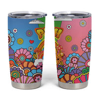Hippie Peace Love Tumbler Cup Colorful Style - Wonder Print Shop