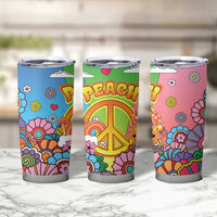 Hippie Peace Love Tumbler Cup Colorful Style - Wonder Print Shop