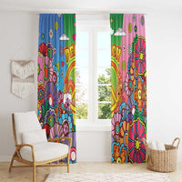 Hippie Peace Love Window Curtain Colorful Style - Wonder Print Shop