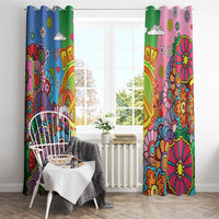 Hippie Peace Love Window Curtain Colorful Style - Wonder Print Shop