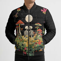 Skeleton Lovers Bomber Puffer Jacket Hippie Gothic Aesthetic - Wonder Print Shop