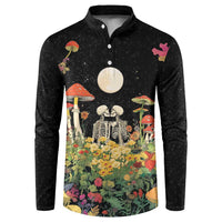Skeleton Lovers Button Sweatshirt Hippie Gothic Aesthetic - Wonder Print Shop