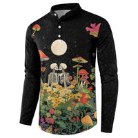 Skeleton Lovers Button Sweatshirt Hippie Gothic Aesthetic - Wonder Print Shop