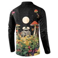 Skeleton Lovers Button Sweatshirt Hippie Gothic Aesthetic - Wonder Print Shop