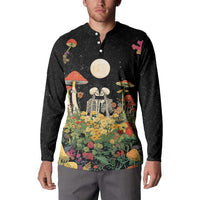 Skeleton Lovers Button Sweatshirt Hippie Gothic Aesthetic - Wonder Print Shop