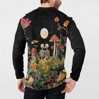 Skeleton Lovers Button Sweatshirt Hippie Gothic Aesthetic - Wonder Print Shop