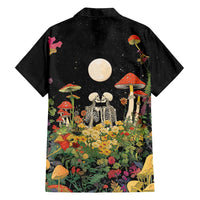Skeleton Lovers Family Matching Short Sleeve Bodycon Dress and Hawaiian Shirt Hippie Gothic Aesthetic - Wonder Print Shop