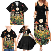 Skeleton Lovers Family Matching Summer Maxi Dress and Hawaiian Shirt Hippie Gothic Aesthetic - Wonder Print Shop