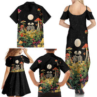Skeleton Lovers Family Matching Summer Maxi Dress and Hawaiian Shirt Hippie Gothic Aesthetic - Wonder Print Shop