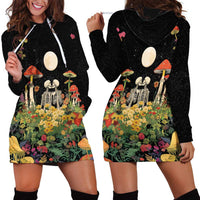 Skeleton Lovers Hoodie Dress Hippie Gothic Aesthetic - Wonder Print Shop