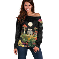 Skeleton Lovers Off Shoulder Sweater Hippie Gothic Aesthetic - Wonder Print Shop