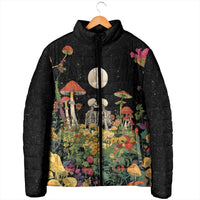 Skeleton Lovers Padded Jacket Hippie Gothic Aesthetic - Wonder Print Shop
