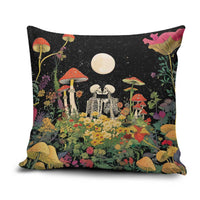 Skeleton Lovers Pillow Cover Hippie Gothic Aesthetic - Wonder Print Shop