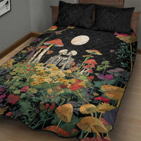 Skeleton Lovers Quilt Bed Set Hippie Gothic Aesthetic - Wonder Print Shop