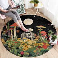 Skeleton Lovers Round Carpet Hippie Gothic Aesthetic - Wonder Print Shop