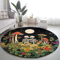 Skeleton Lovers Round Carpet Hippie Gothic Aesthetic - Wonder Print Shop