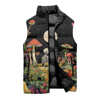 Skeleton Lovers Sleeveless Puffer Jacket Hippie Gothic Aesthetic - Wonder Print Shop