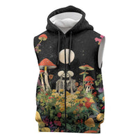 Skeleton Lovers Sleeveless Zip Hoodie Hippie Gothic Aesthetic - Wonder Print Shop