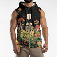 Skeleton Lovers Sleeveless Zip Hoodie Hippie Gothic Aesthetic - Wonder Print Shop