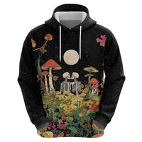Skeleton Lovers Zip Hoodie Hippie Gothic Aesthetic - Wonder Print Shop