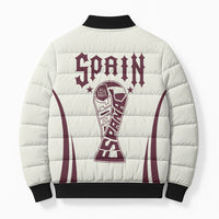 Custom World Football 2026 Spain Bomber Puffer Jacket Come On Spain Beige Version