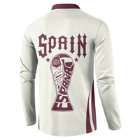 Custom World Football 2026 Spain Button Sweatshirt Come On Spain Beige Version