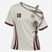 Custom World Football 2026 Spain Cross Shoulder Shirt Come On Spain Beige Version
