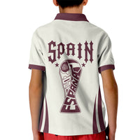 Custom World Football 2026 Spain Kid Polo Shirt Come On Spain Beige Version