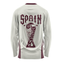 Custom World Football 2026 Spain Long Sleeve Shirt Come On Spain Beige Version