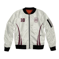 Custom World Football 2026 Spain Sleeve Zip Bomber Jacket Come On Spain Beige Version