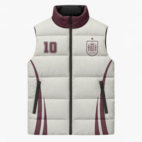 Custom World Football 2026 Spain Sleeveless Puffer Jacket Come On Spain Beige Version