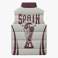 Custom World Football 2026 Spain Sleeveless Puffer Jacket Come On Spain Beige Version