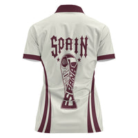 Custom World Football 2026 Spain Women Polo Shirt Come On Spain Beige Version