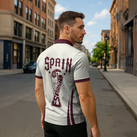 Custom World Football 2026 Spain Zipper Polo Shirt Come On Spain Beige Version