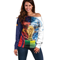 Custom Spain Argentina 2026 World Football Off Shoulder Sweater Go For Glory