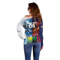Custom Spain Argentina 2026 World Football Off Shoulder Sweater Go For Glory