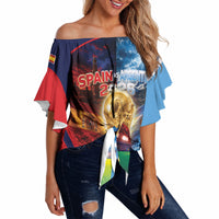 Custom Spain Argentina 2026 World Football Off Shoulder Wrap Waist Top Go For Glory