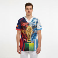 Custom Spain Argentina 2026 World Football Scrub Top Go For Glory