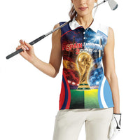 Custom Spain Argentina 2026 World Football Women Sleeveless Polo Shirt Go For Glory