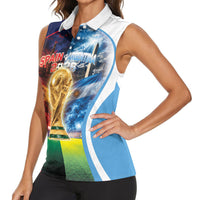 Custom Spain Argentina 2026 World Football Women Sleeveless Polo Shirt Go For Glory