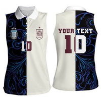 Custom Argentina Espana Women Sleeveless Polo Shirt 2026 World Final Football